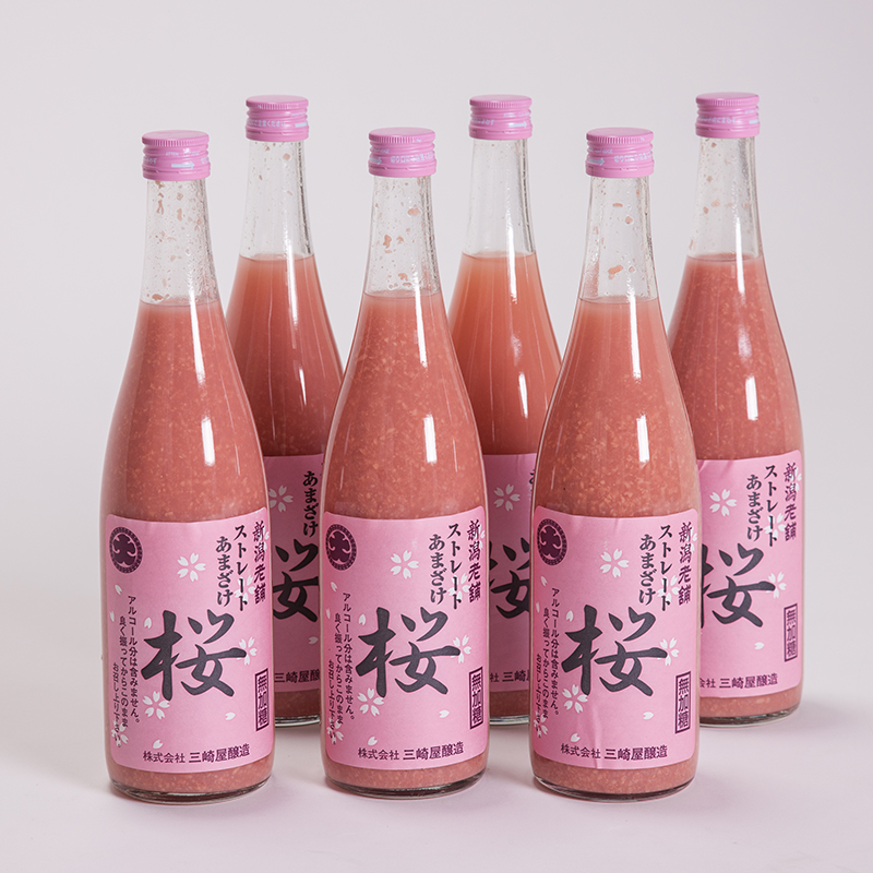 甘酒ストレート 桜 740ml 6本 紅麹入り 三崎屋醸造 新潟産地直送 小竹食品